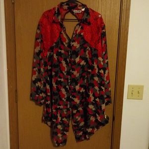 High low plus size blouse